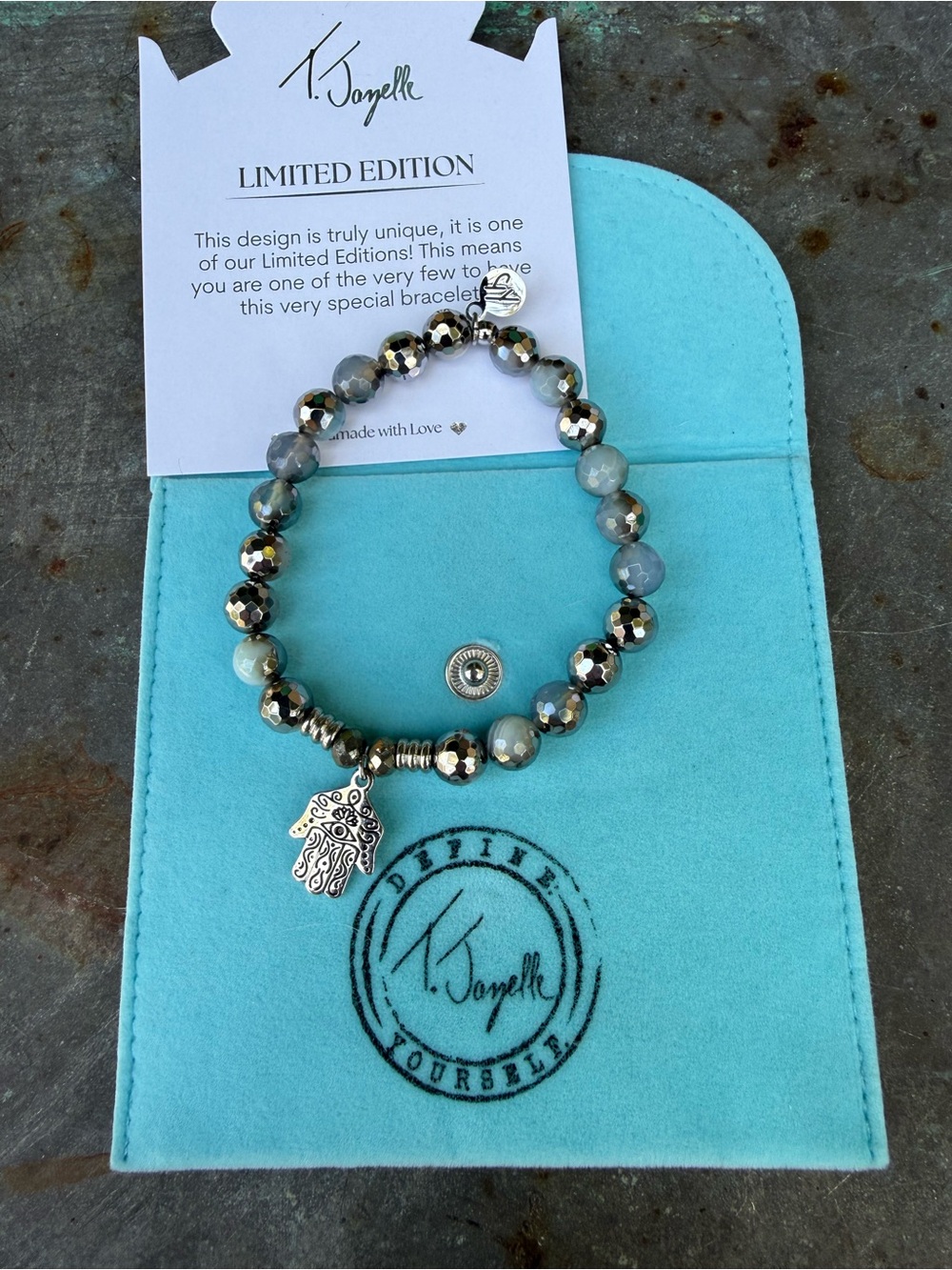 T Jazelle Limited Edition Beaded Sterling Silver Hamsa Bracelet